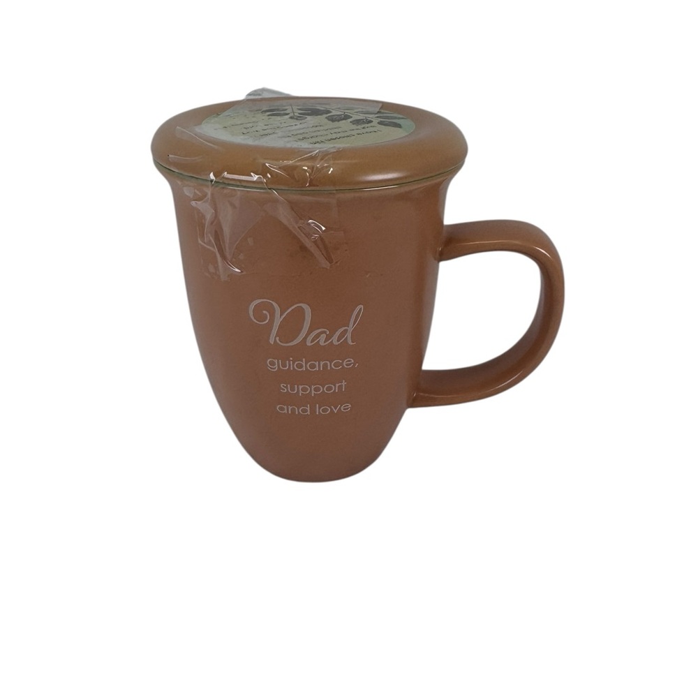 Brown Ceramic Mugs with Decorative Accents